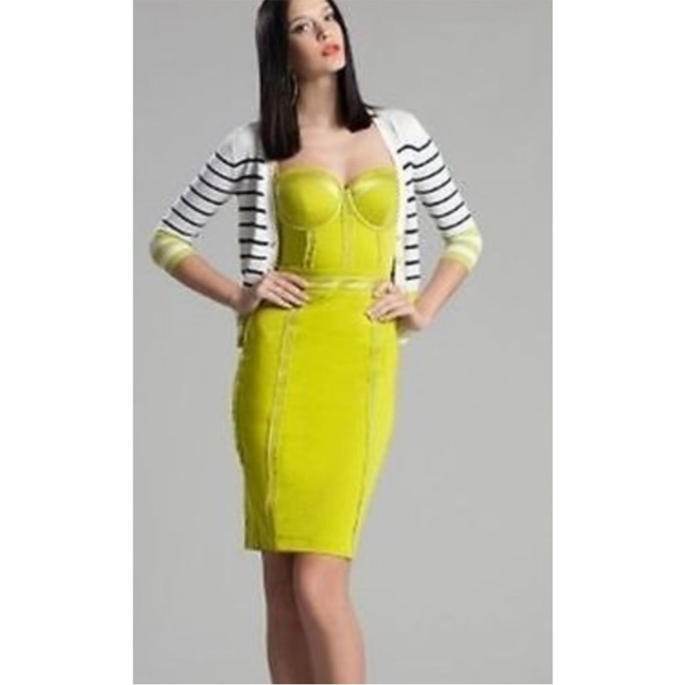 NWT Marciano Carmella Bustier Lime Green Women's Dress 8